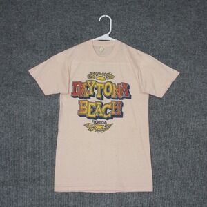 Vintage Action Sportswear T Shirt Mens S Peach Daytona Beach Florida Graphic Tee
